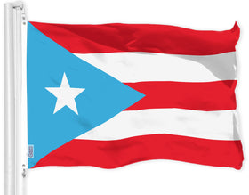 G128 Puerto Rico flag in light blue, 3x5 ft, ideal for outdoor display