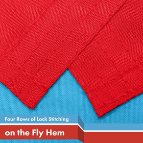 Detail of double-needle stitching on G128 flag