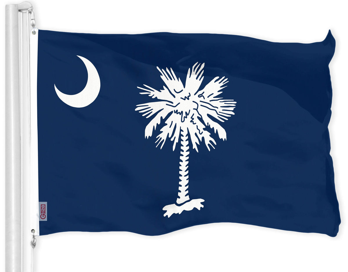 G128 South Carolina flag 3x5 ft for outdoor or indoor display.