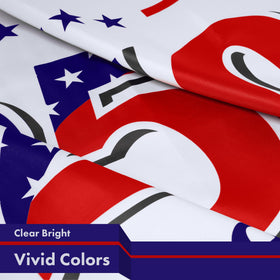 G128 flag material close-up shows fade-resistant polyester for outdoor color longevity.