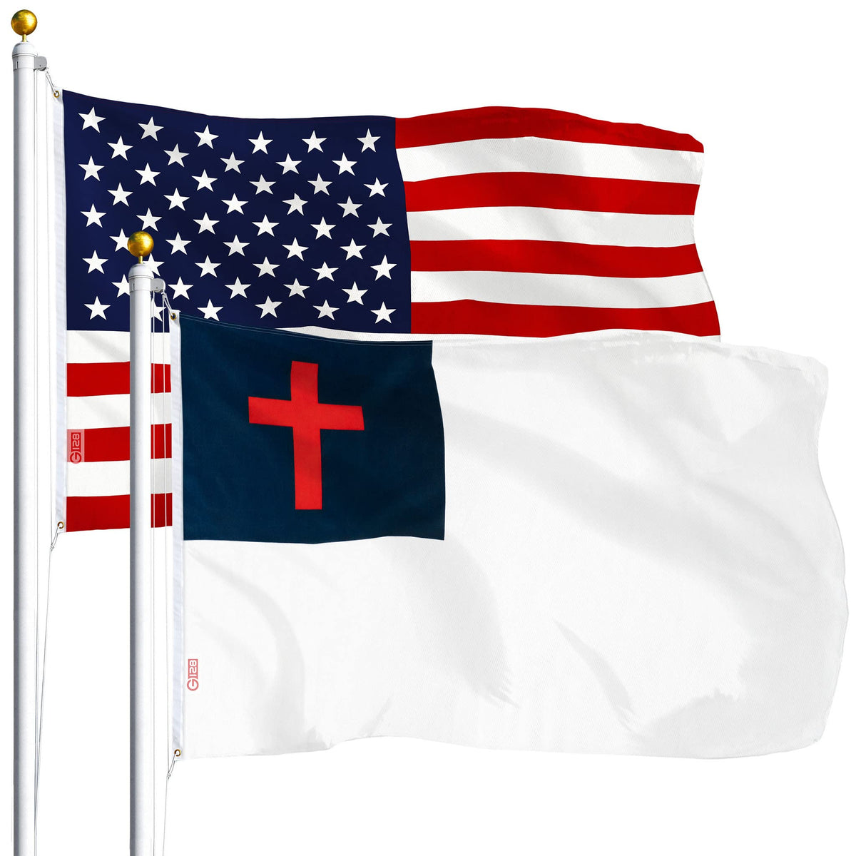 G128 USA flag 3x5 with 75D print for bright indoor displays.