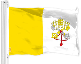 G128 Vatican City flag 3x5ft for indoor or outdoor display with vibrant color.