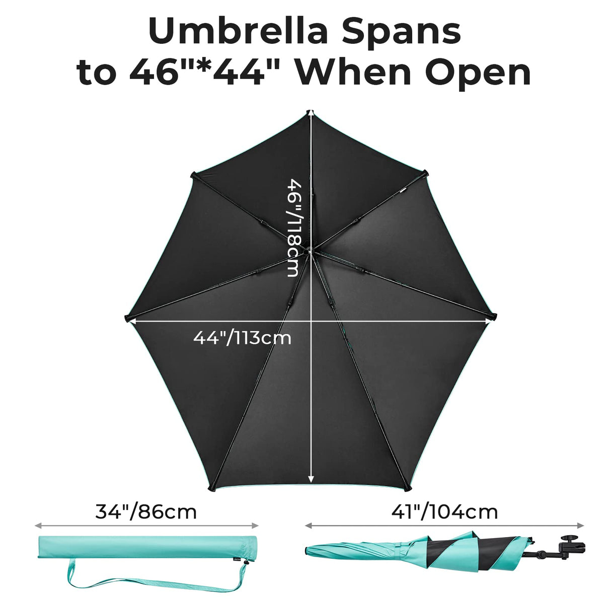 G4Free adjustable beach umbrella XL open canopy shaded area