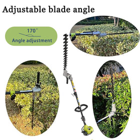 Gabasinover straight-shaft usage close-up for hedge trimming.