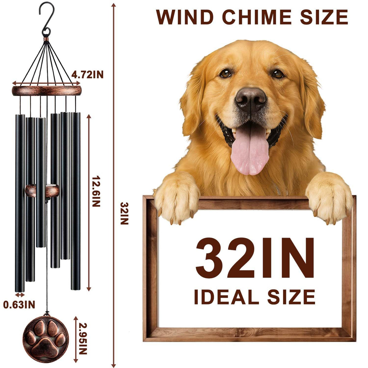 Gabzart wind chime's deep tone softly rekindles memories of shared moments