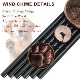 Gabzart embossed paw pendant wind chime creates a cherished keepsake for pet loss