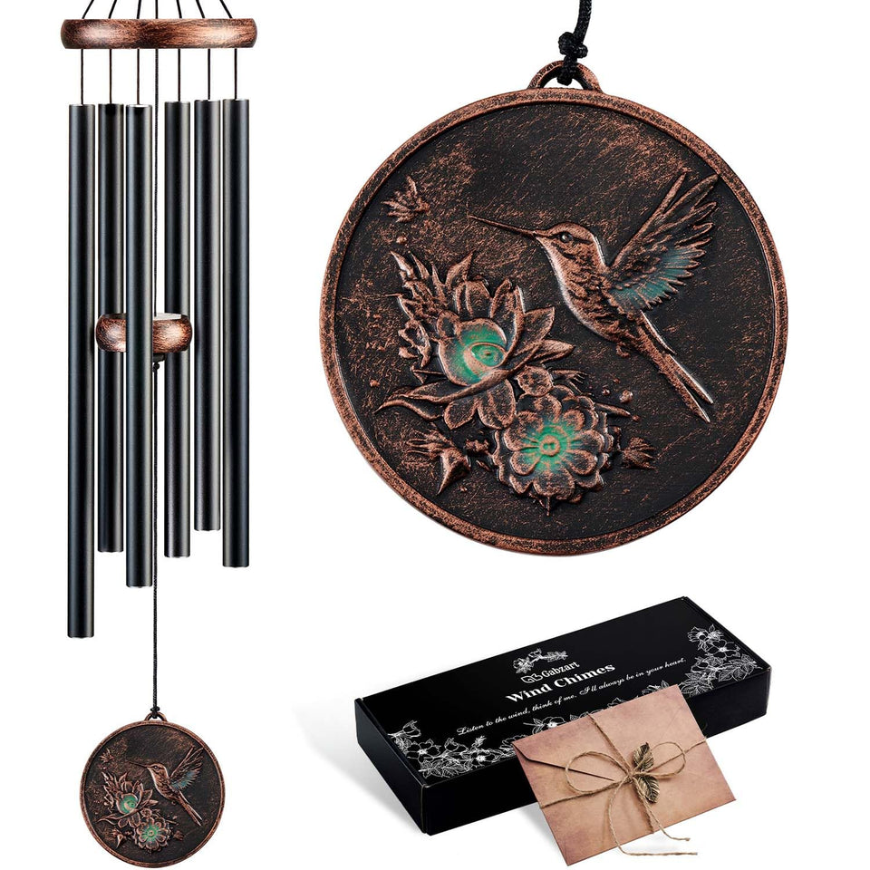 Gabzart wind chimes outdoor hummingbird design creates calming garden ambiance