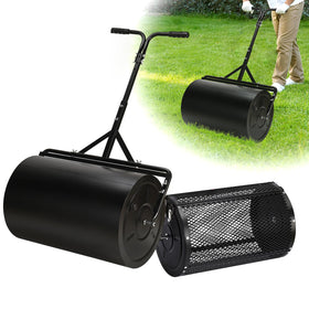 GADFISH 24-inch compost spreader with mesh roller for even distribution and cleaner operation