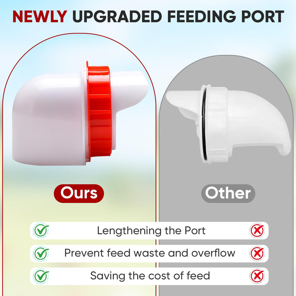 Durable aluminum-coated galvanized body withstands weather and chewing.