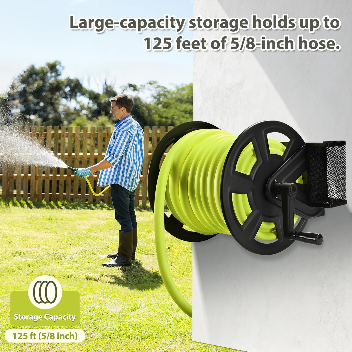 GADFISH durable metal hose reel designed for outdoor use