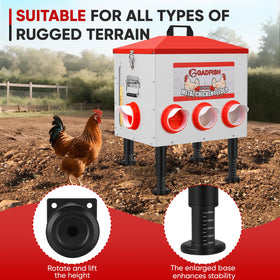 Height-adjustable legs improve stability on uneven ground.