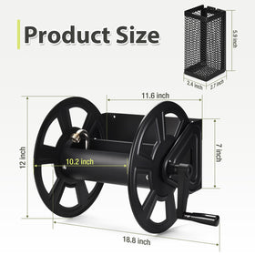 GADFISH hose reel showing 125ft capacity for large yard irrigation