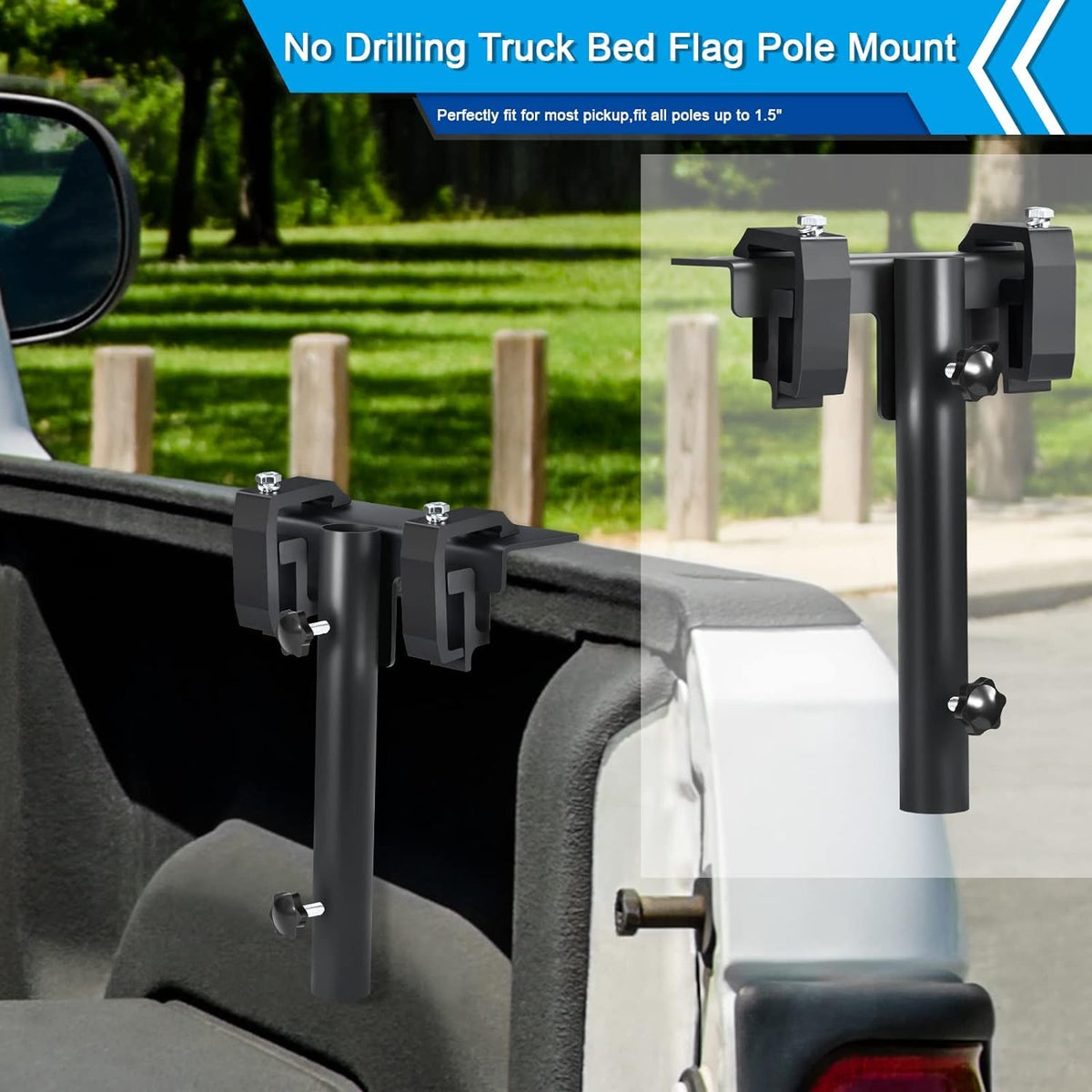 GADFISH powder-coated iron mount resists rust for outdoor use