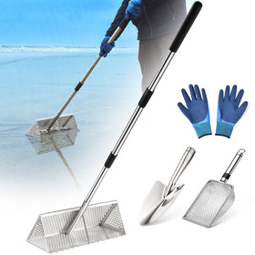 GADFISH Sand Flea Rake with long handle for quick beach collection.