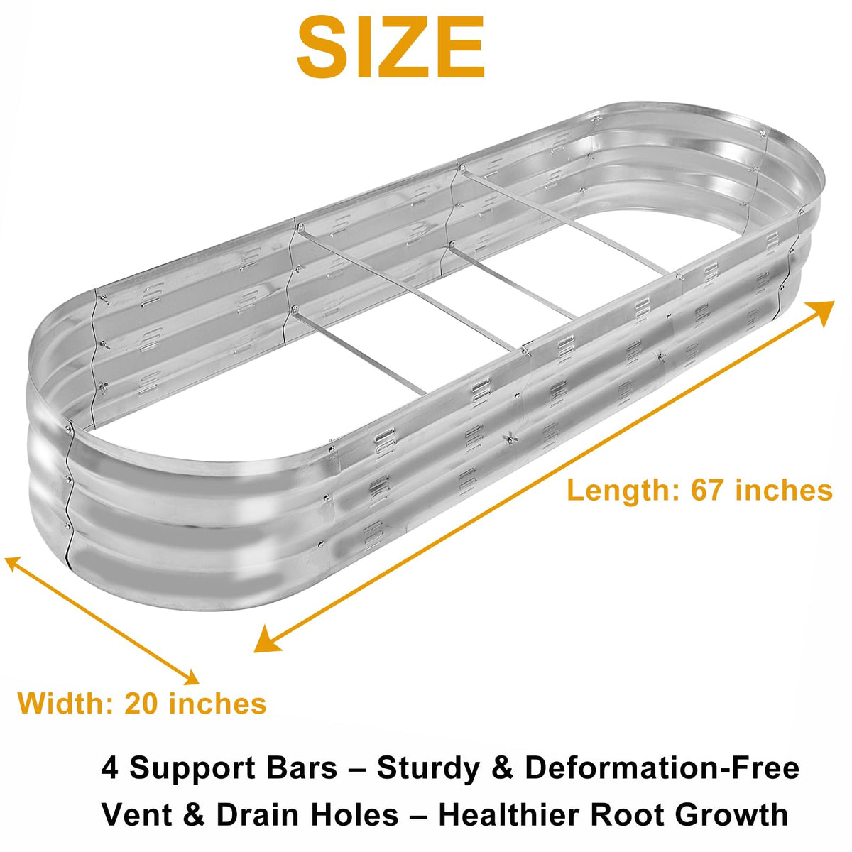 GADI 67-inch galvanized raised garden bed assembled kit simplifies setup