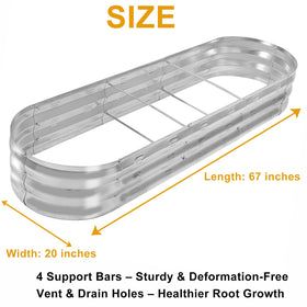 GADI 67-inch galvanized raised garden bed assembled kit simplifies setup