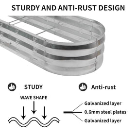 GADI 67-inch galvanized raised garden bed rust-resistant coating enhances longevity