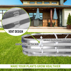 GADI 67-inch galvanized raised garden bed side ventilation detail supports healthy roots
