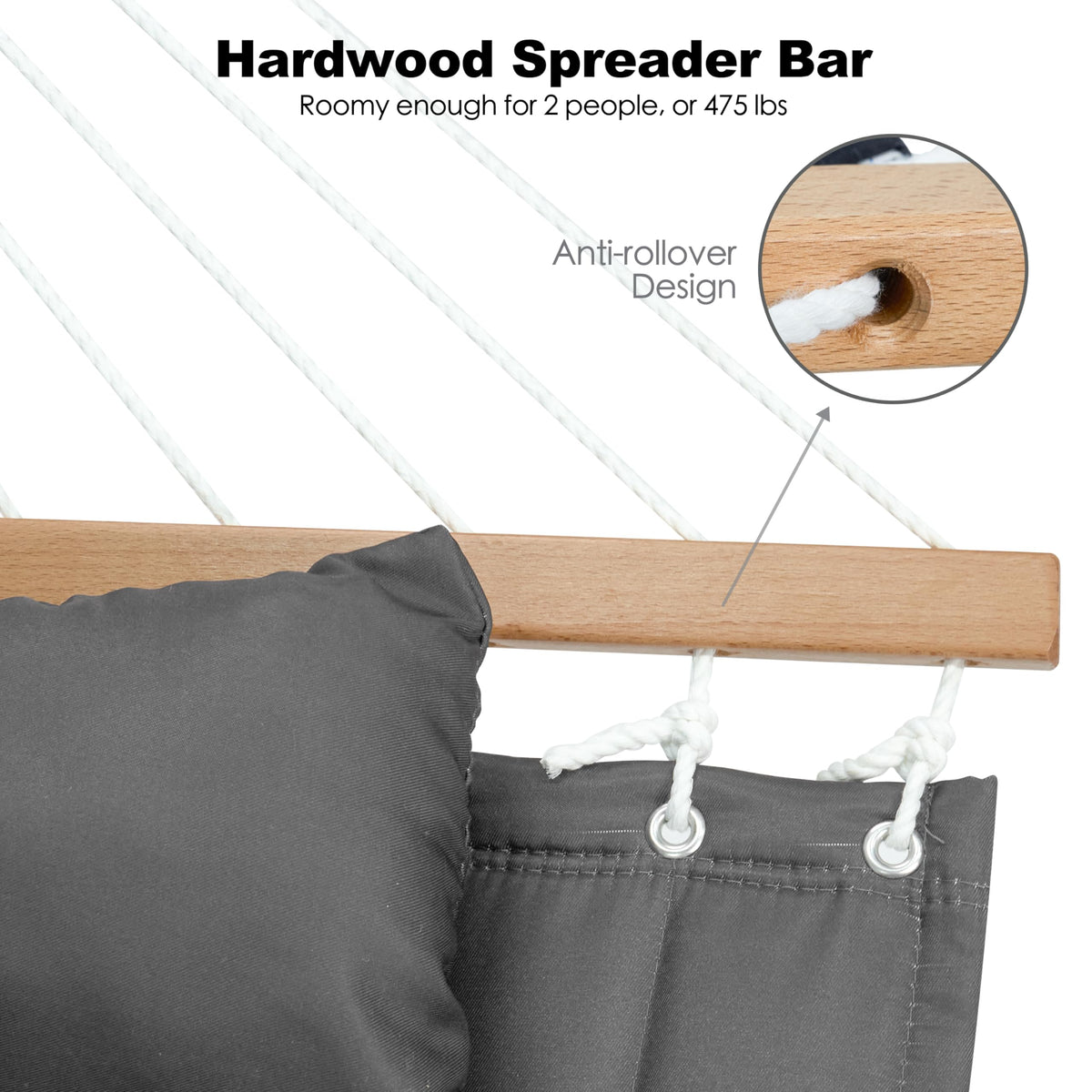 Gafete outdoor hammock setup by garden or poolside for leisurely afternoons.