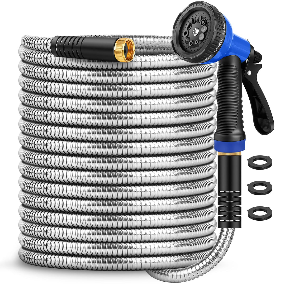 GAGALUGEC garden hose 50ft with stainless steel shell for durable outdoor watering