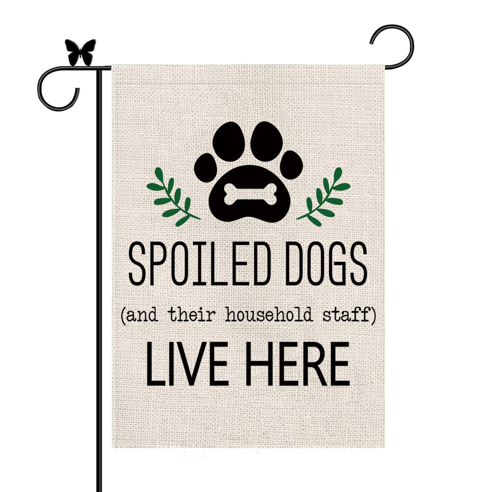 GAGEC dog garden flag spoiling dogs vertical burlap, outdoors-friendly