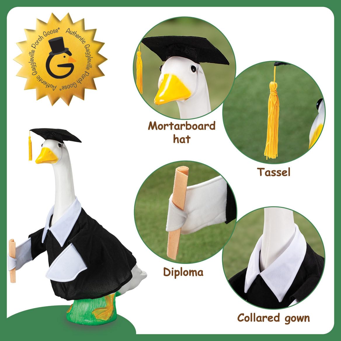 Gaggleville elastic strap keeps the hat secure during celebrations.