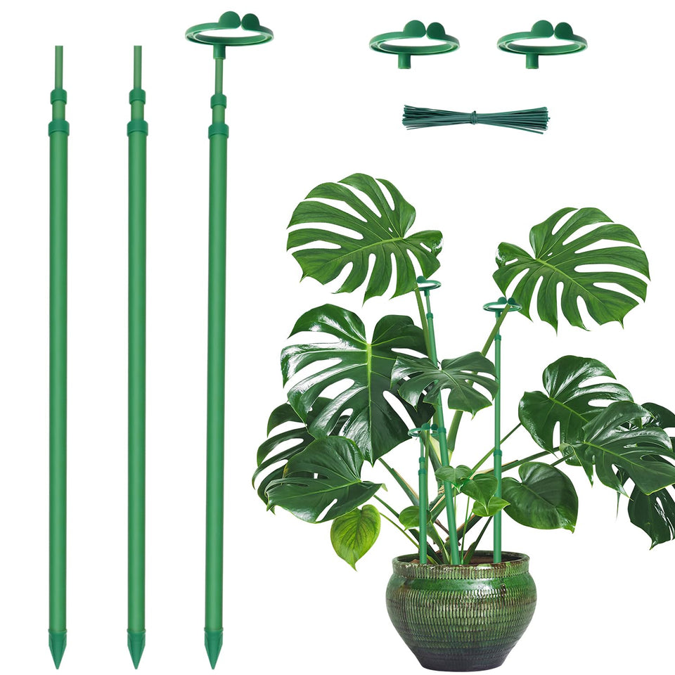 Gaginang extendable plant stake with telescoping length for versatile plant support