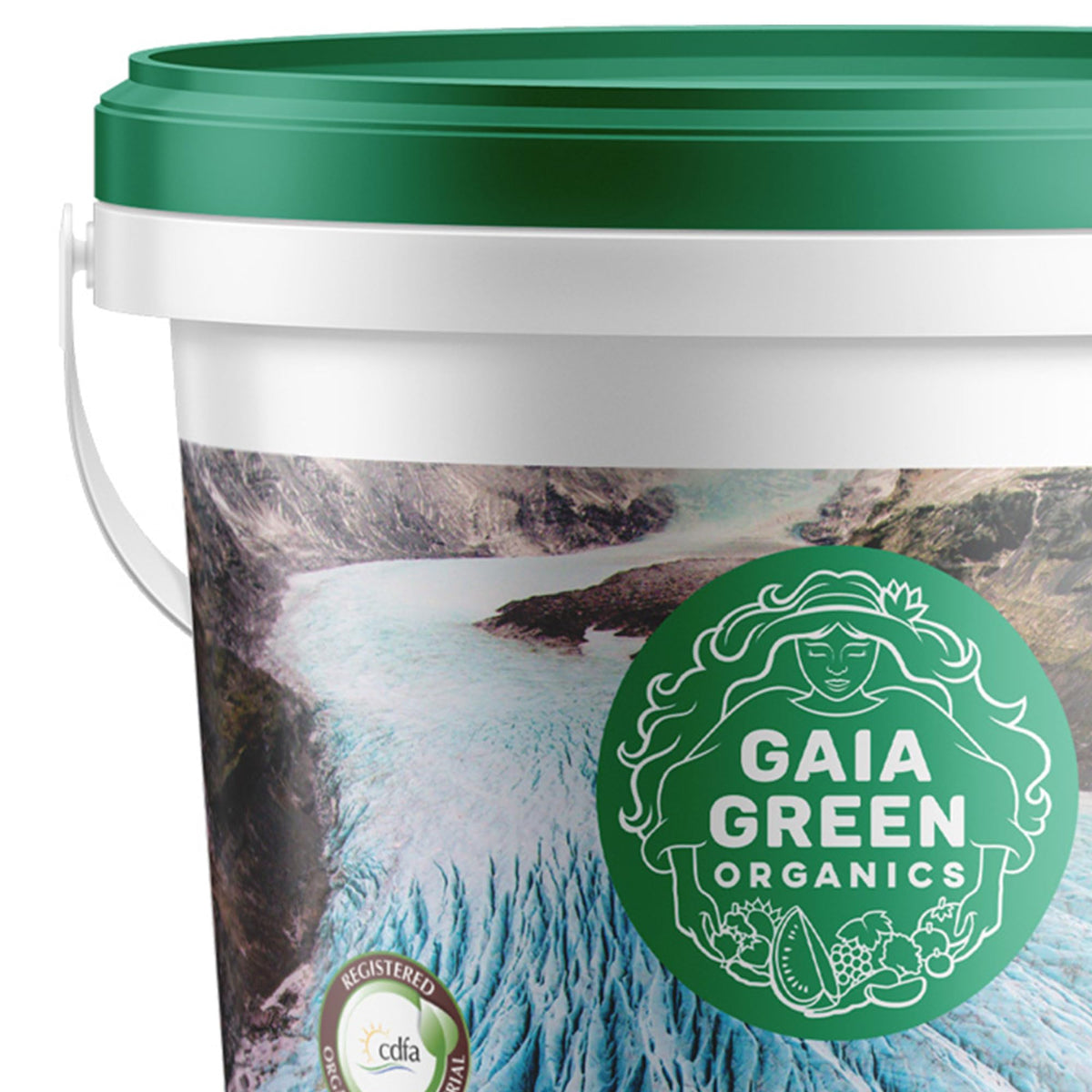 Gaia Green Glacial Rock Dust pour showcasing mineral-rich soil conditioning