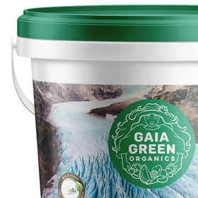 Gaia Green Glacial Rock Dust pour showcasing mineral-rich soil conditioning