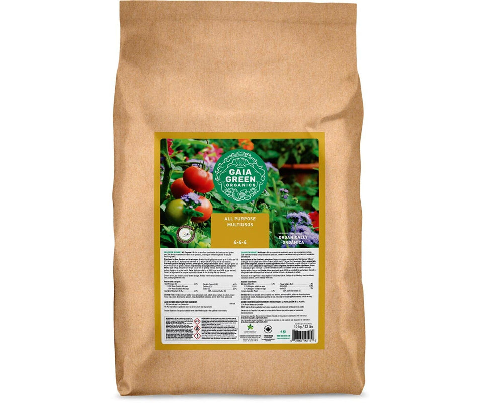 Gaia Green Power Bloom All Purpose fertilizer bag, 10 kg, for landscape nourishment.