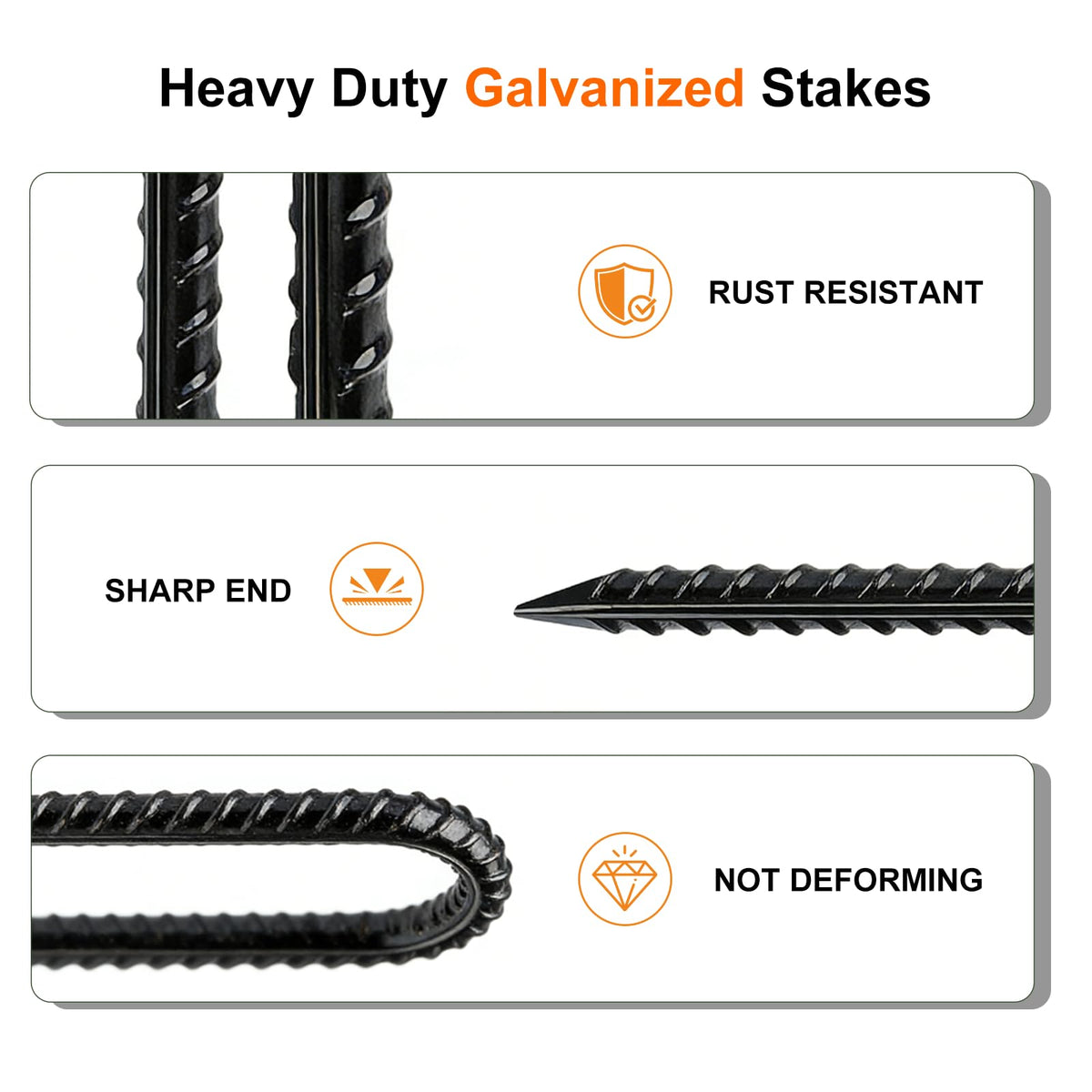 Gaildon galvanized stakes offer long-lasting rust resistance across seasons.