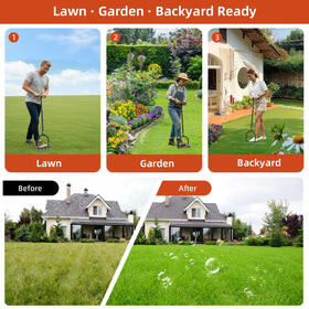 GAINO compact, durable aerator stands up to regular yard work.