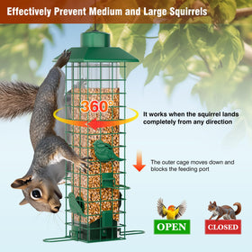 GAINSEN all-weather metal feeder endures rain and sun for year-round use.