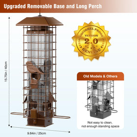 GAINSEN removable-base bird feeder enables easy cleaning and refilling.