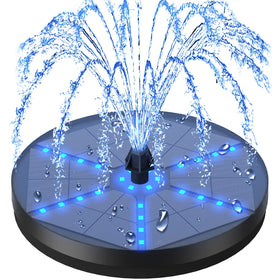 GAIZERL solar bird bath fountain with a colorful LED light show for evening ambiance
