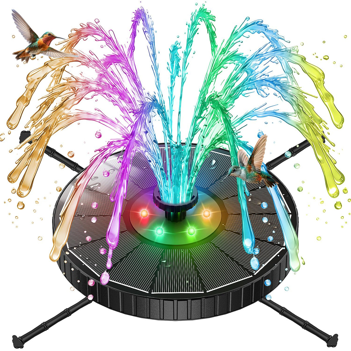 GAIZERL solar fountain with 3 spray heights for birds in the garden