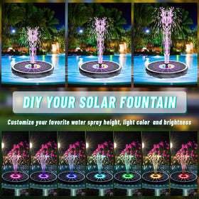 GAIZERL 7-light modes illuminate the fountain for evening color