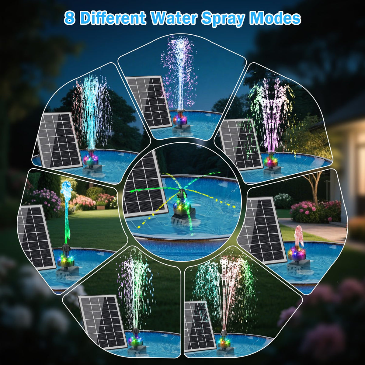 GAIZERL eight spray patterns offer versatile water displays to attract birds.