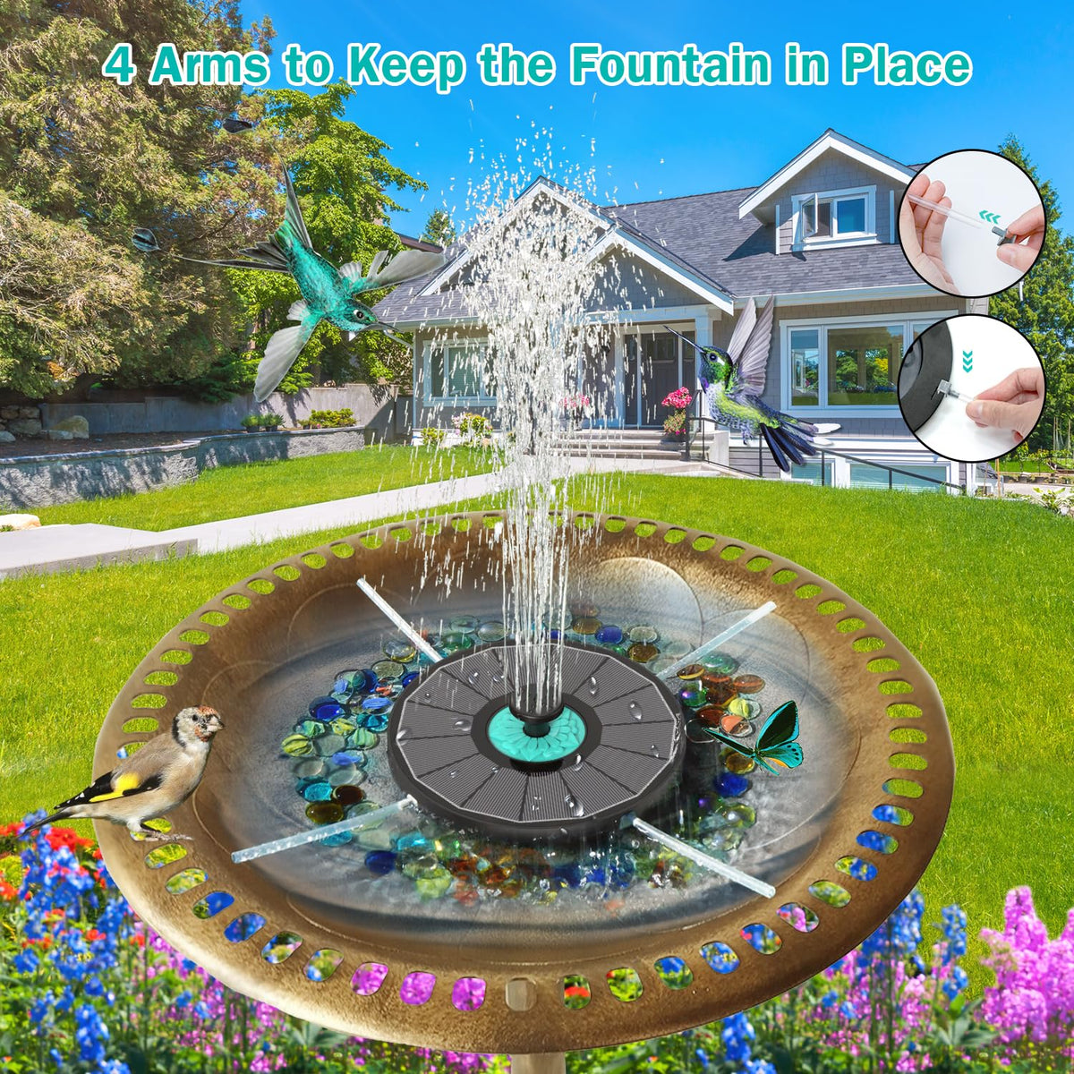 GAIZERL eight spray modes display for versatile garden patterns.