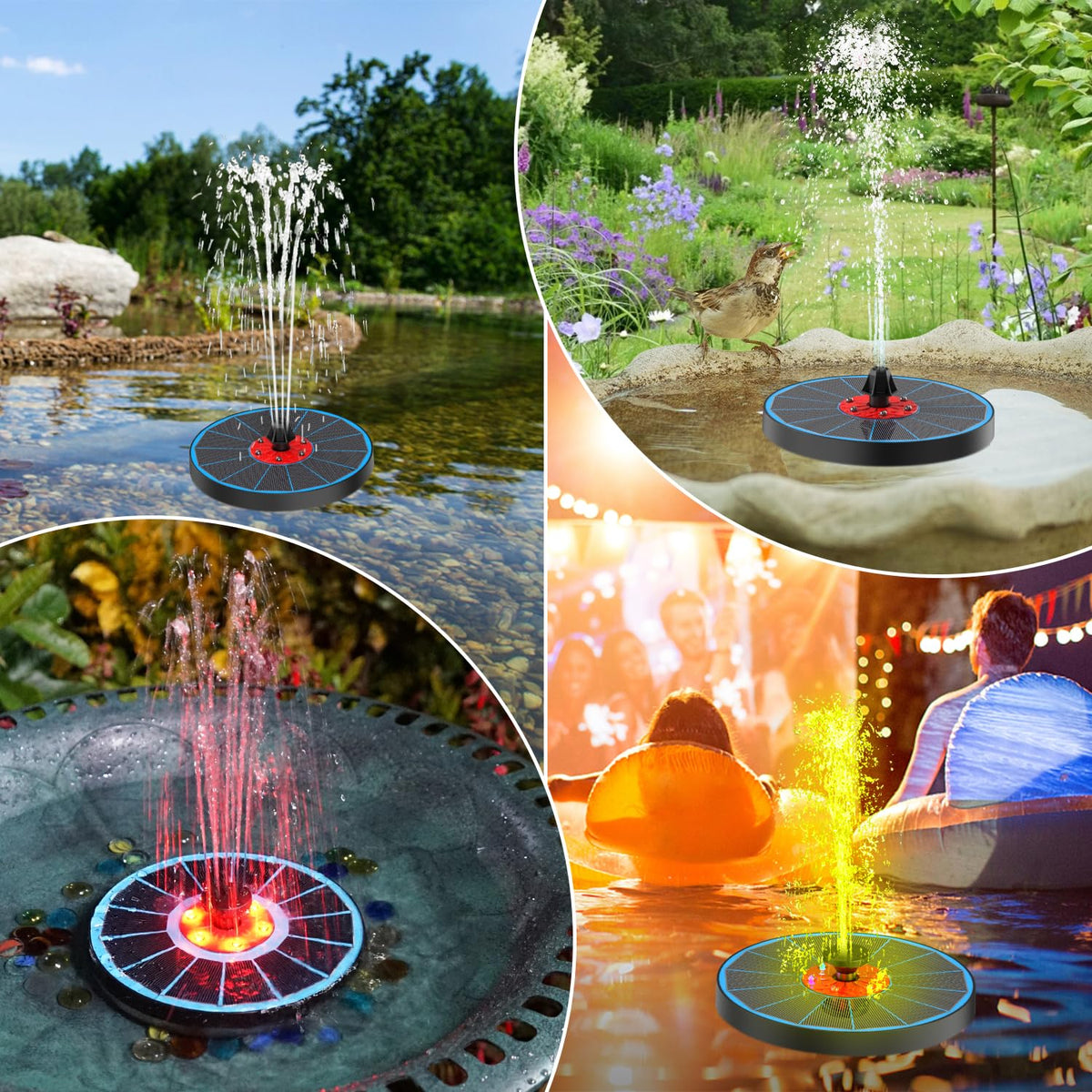 GAIZERL anchor stabilizers with four rods keeping fountain centered