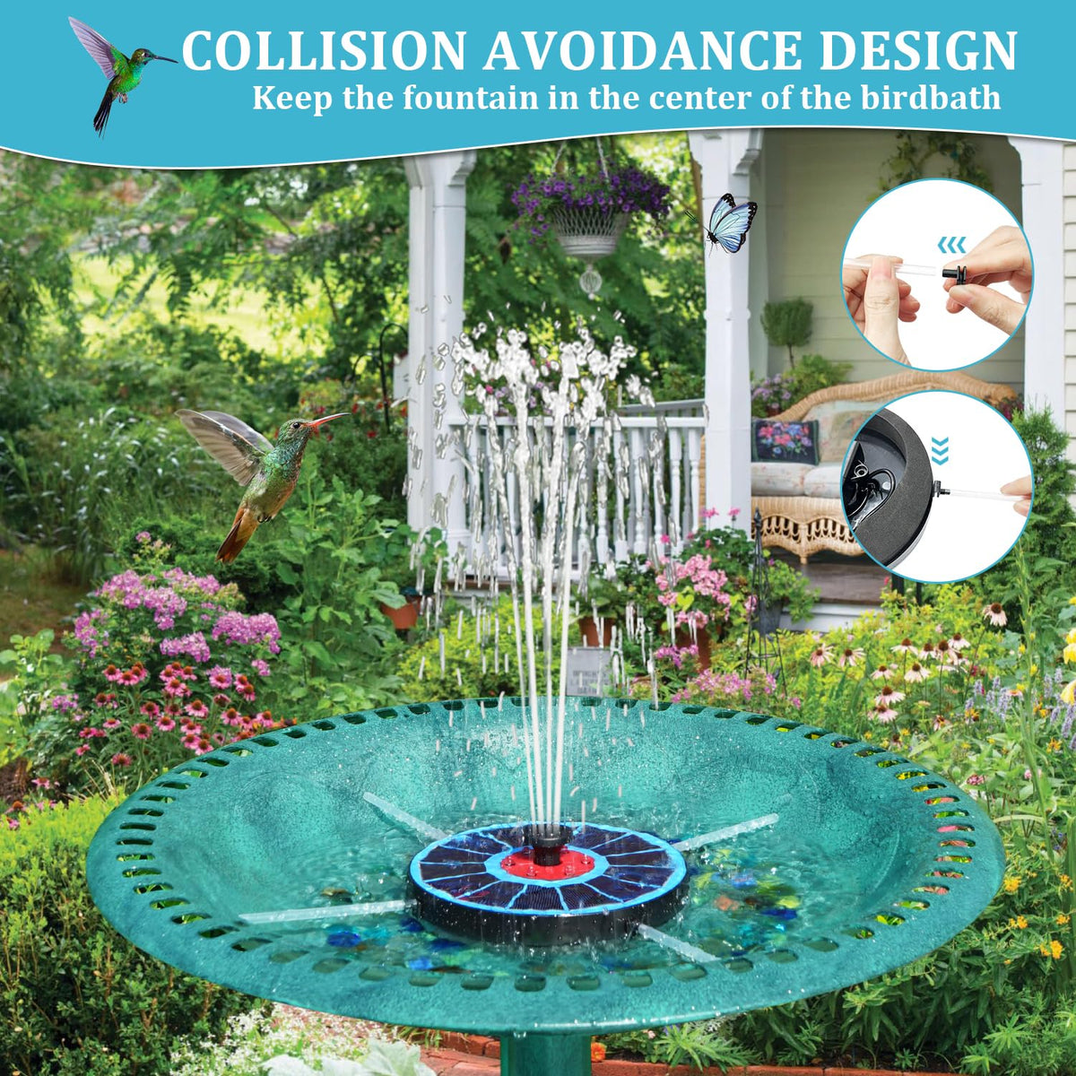 GAIZERL LED night lights illuminate fountain for evening ambiance