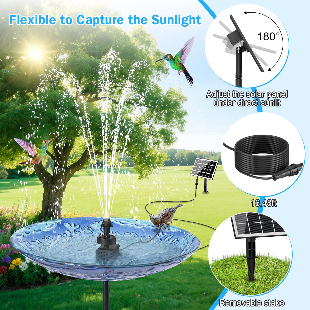 GAIZERL colorful LED lights illuminate water after dark for tranquil evenings.