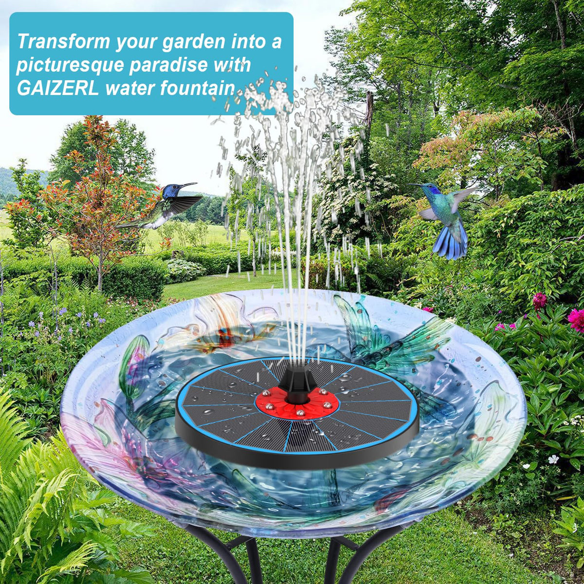 GAIZERL outdoor garden water feature enhances patio and pond ambiance