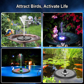 GAIZERL outdoor water feature enhances garden ambiance with birds and lighting