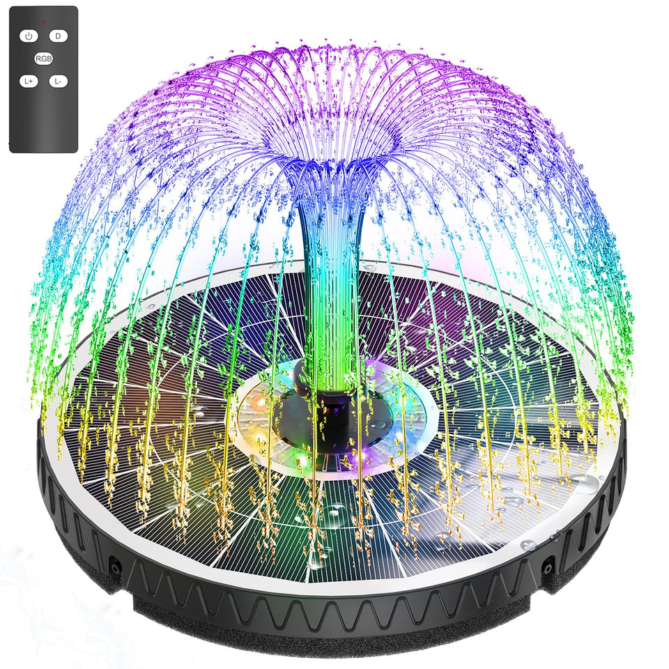 GAIZERL remote control in hand enables easy fountain adjustments from your garden