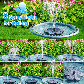GAIZERL snowflake fountain close-up highlights 7 nozzles and spray variation.