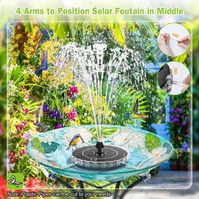 GAIZERL solar fountain 2000mAh battery powers night lights