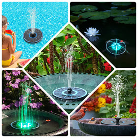 GAIZERL Solar Fountain color LED lights creating ambient garden glow