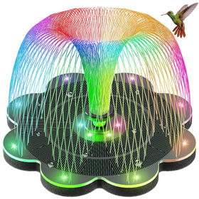 GAIZERL solar fountain with flower design lights your pond at night.