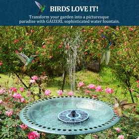 GAIZERL Solar Fountain garden-ready installation in sunlit outdoor space